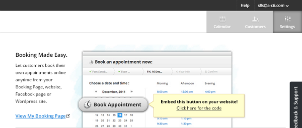 SetMore settings enables you to organize the booking page