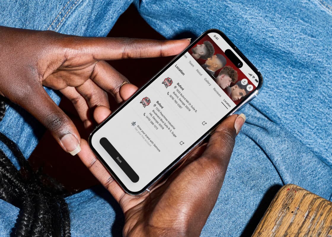 booking page preview with locations list