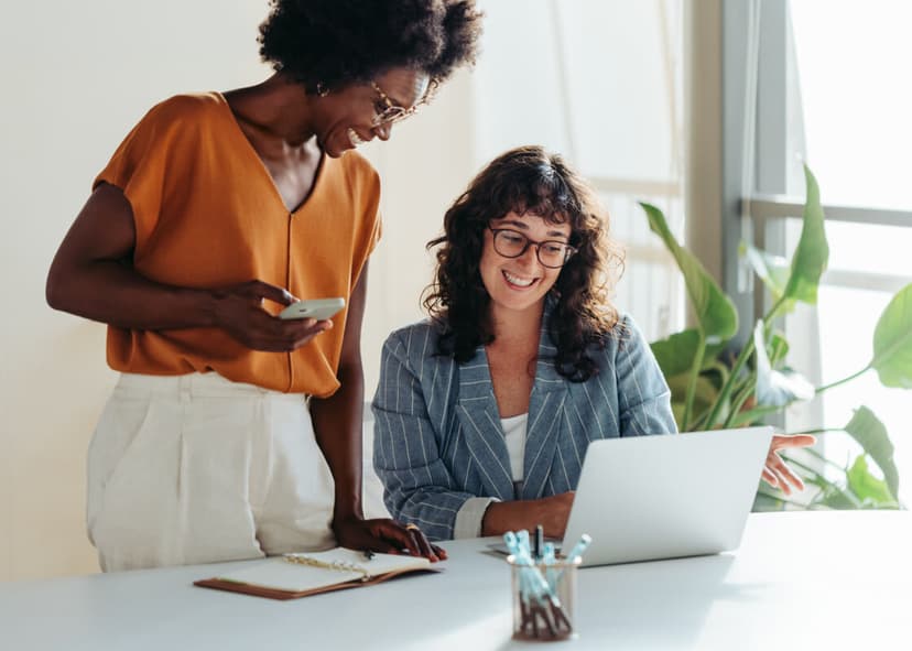 small team working together